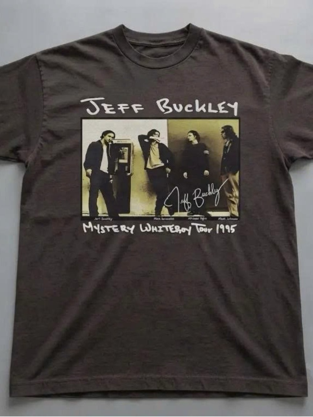 Gildan Jeff Buckley Mystery Whiteboy Tour 1995 Brown Graphic Tee